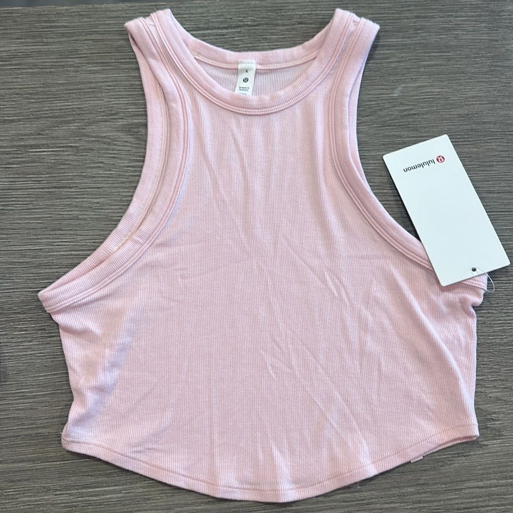 lululemon athletica Light Pink Ribbed Crop Tank